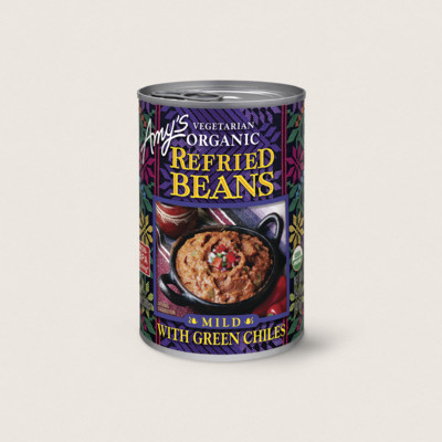Organic Vegetarian Refried Beans with Green Chiles