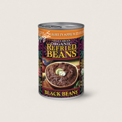 Organic Vegetarian Refried Black Beans, Light in Sodium
