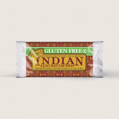 Indian Aloo Mattar Wrap, Gluten free