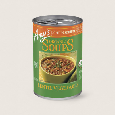 Organic Lentil Vegetable Soup, Light in Sodium