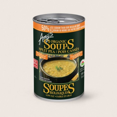Organic Split Pea Soup, Lower in Sodium/Pois Cassés Biologiques, Teneur Réduite en Sodium
