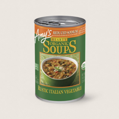 Organic Hearty Rustic Italian Vegetable Soup, Reduced Sodium