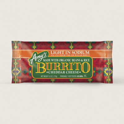 Cheddar Cheese, Bean & Rice Burrito, Light in Sodium