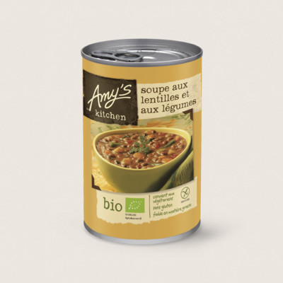 Soupe aux lentilles et aux légumes bio