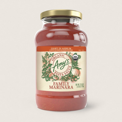 Organic Family Marinara Pasta Sauce. Light in Sodium