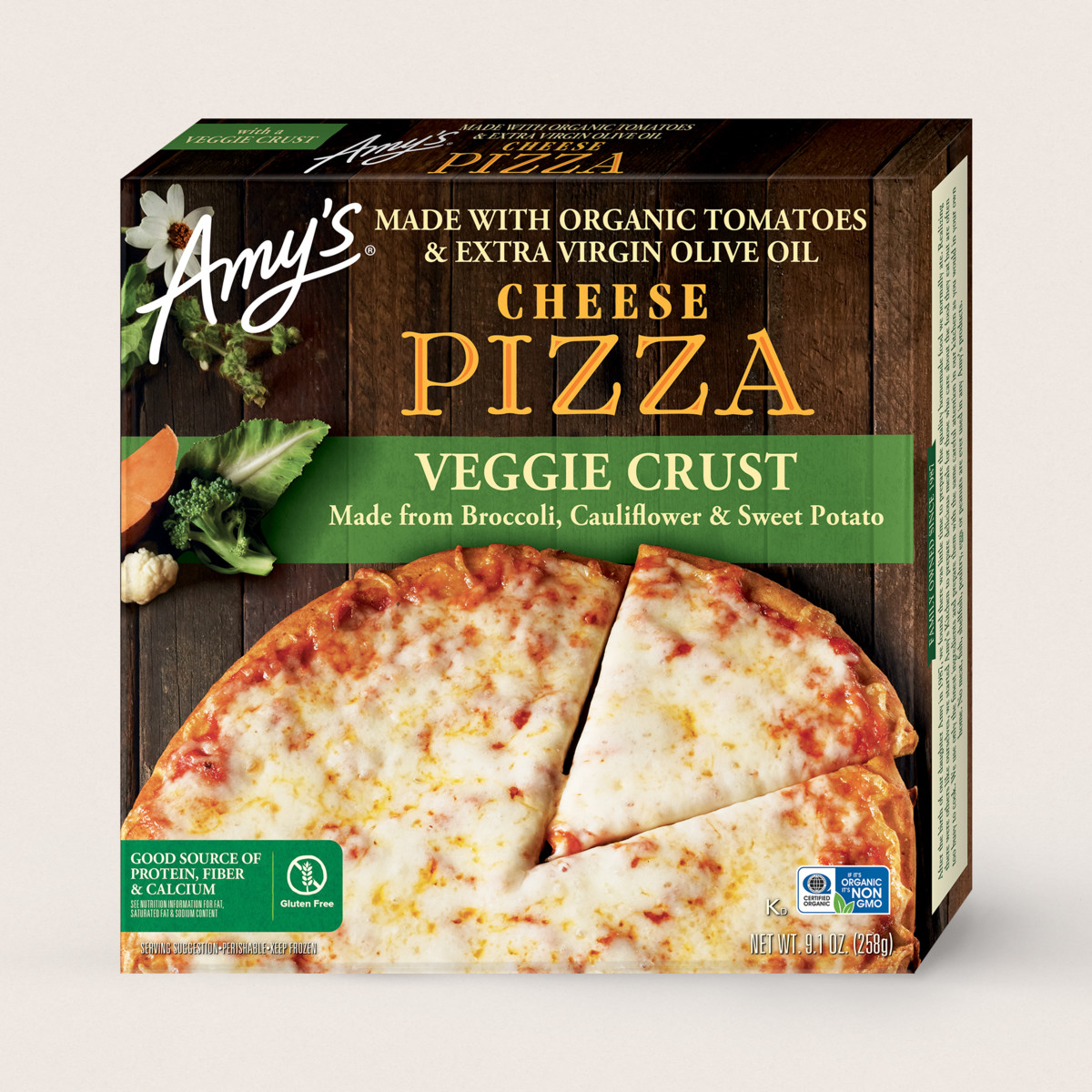 Amy's Kitchen Cheese Veggie Crust Pizza, Gluten Free