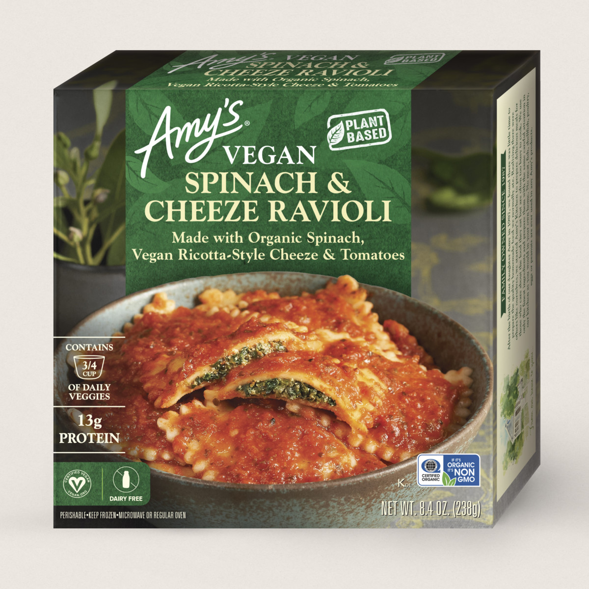 Amy's Kitchen - Amy's Vegan Spinach Ravioli Bowl